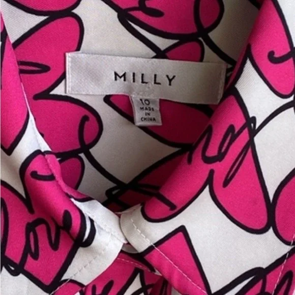 Milly Raspberryblack and white twilltop size 10 pristine Condition